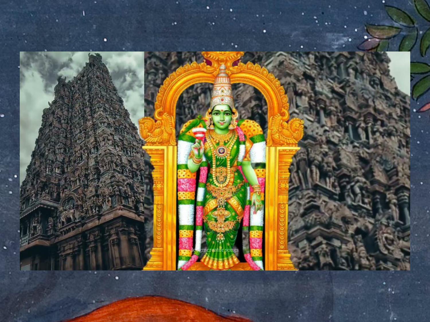 Богиня Минакши и гопурамы храмового комплекса в Мадурае (штат Тамилнаду)